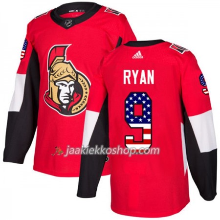 Miehille NHL Ottawa Senators Pelipaita Bobby Ryan 9 Adidas 2017-2018 Punainen USA Flag Fashion Authentic